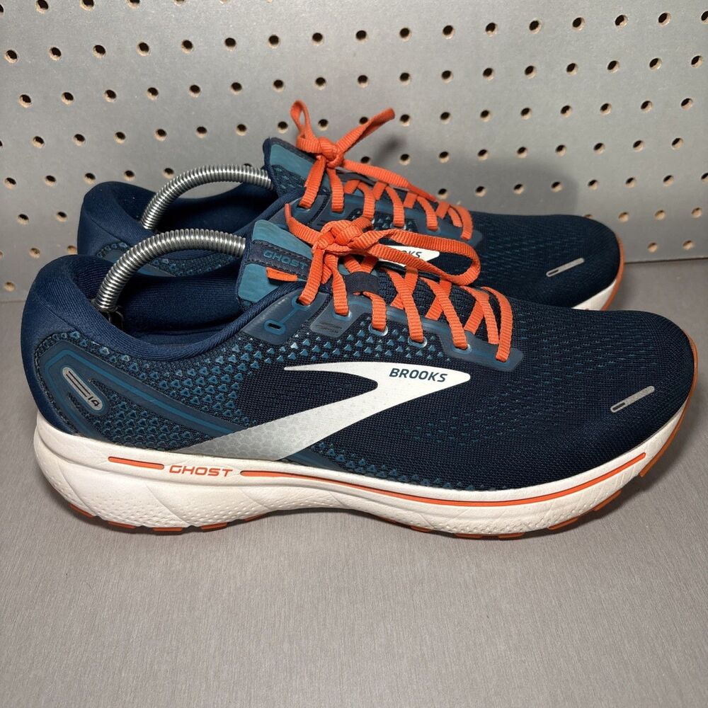 Brooks Ghost 14 Running Shoes Mens Sz 12 Blue Orange Road Sneakers 1103691D488